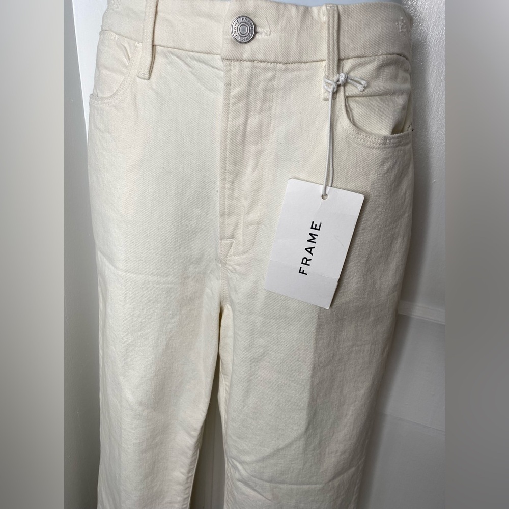 FRAME NWT Denim Women's Cream Jeans Le Super High Rise - Picture 2 of 7